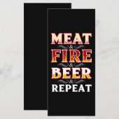 BBQ | BBQ グリル 煙る肉 ファイア ビール リピート メニュー (正面/裏面)