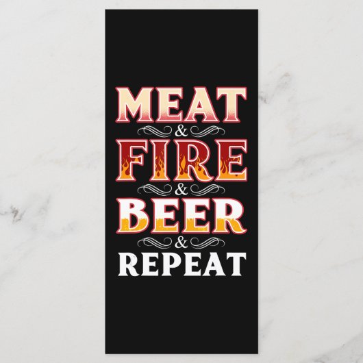 BBQ | BBQ グリル 煙る肉 ファイア ビール リピート メニュー (正面)