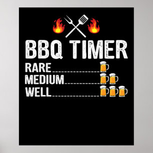 BBQ   BBQ Timer Drinking Grilling Grill Beer ポスター
