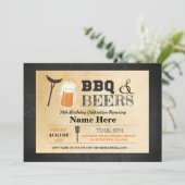 BBQ & BEER誕生日チョーク30th 40th Any Age招待状 招待状 (スタンド正面)