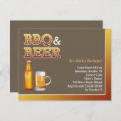 BBQ & Beer誕生日フラット招待状 招待状 (正面/裏面)