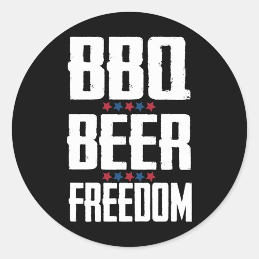 Bbq Beer Freedomステッカー ラウンドシール (正面)