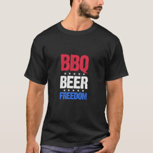 BBQ Beer Freedom 7月4日アメリカ合衆国 Tシャツ