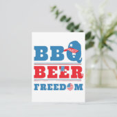 BBQ BEER FREEDOM - 7月4日アメリカ ポストカード (スタンド正面)