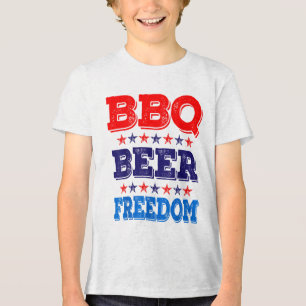 Bbq Beer Freedom America Usaパーティー7月4日Sum トライブレンドTシャツ