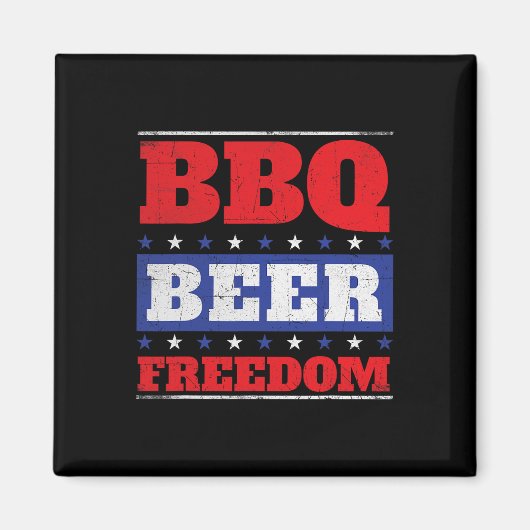 Bbq Beer Freedom - Grill Byrbecue Grilling Bbq Lov マグネット (正面)