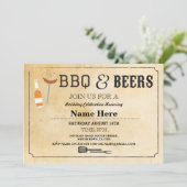 BBQ & BEERS Birthday Party Any Age Beer招待状 招待状 (スタンド正面)