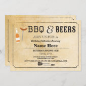 BBQ & BEERS Birthday Party Any Age Beer招待状 招待状 (正面/裏面)