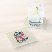 BBQ, Beers & Freedom – Retro 4th of July Vibes ガラスコースター (アングル)