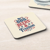 BBQ, Beers & Freedom – Retro 4th of July Vibes コースター (左側)