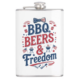 BBQ, Beers & Freedom – Retro 4th of July Vibes フラスク