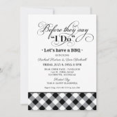 BBQ Before I Do Black Ginghamリハーサル・ディナー 招待状 (正面)