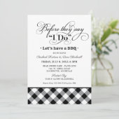 BBQ Before I Do Black Ginghamリハーサル・ディナー 招待状 (スタンド正面)