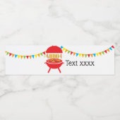 bbq birthday party, barbecue, bbq grill ペットボトルラベル (シングルラベル)