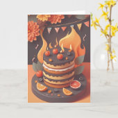 BBQ Birthday Wishes カード (黄色い花)
