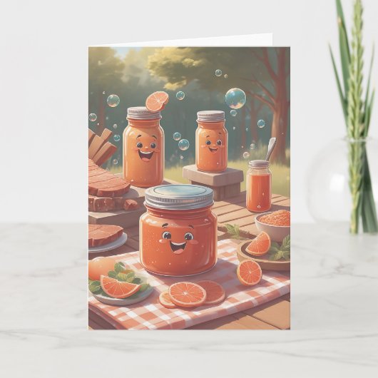 BBQ Birthday Wishes カード (正面)