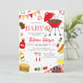 BBQ Children's BABY-Q Baby Shower Invitation 招待状 (スタンド正面)