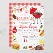 BBQ Children's BABY-Q Baby Shower Invitation 招待状 (正面/裏面)
