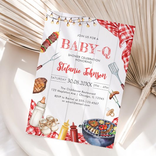 BBQ Children's BABY-Q Baby Shower Invitation 招待状
