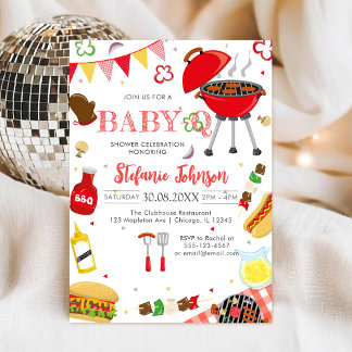 BBQ Children's BABY-Q Baby Shower Invitation 招待状