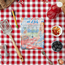 BBQ Cookout grill 4th of July Bingo  game card シーズンカード
