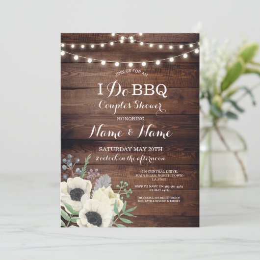 『BBQ Couple's Shawer White Anemone Wood』を 招待状 (スタンド正面)