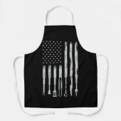 BBQ Design Smoking Barbecue USA Flag エプロン (正面)