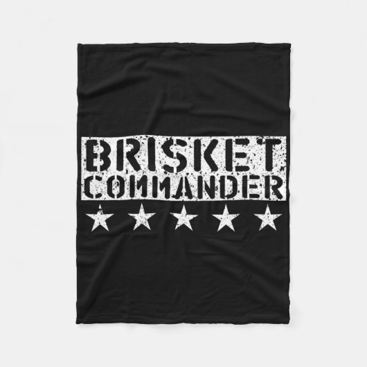 [bbq Dude] Brisket Commander Bbq Shirt  フリースブランケット (正面)