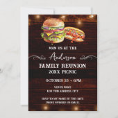 BBQ Family Reunion Rustic Picnic 招待状 (正面)