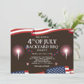 BBQ & Firework 7月4日の独立記念日パーティー 招待状 (スタンド正面)