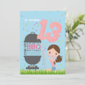 BBQ Girl 13th Birthday Invitation 招待状 (スタンド正面)