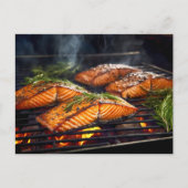 BBQ Glazed Salmon fish ポストカード (正面)