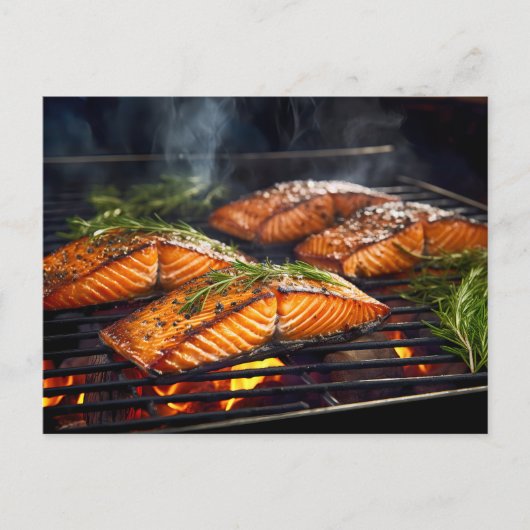 BBQ Glazed Salmon fish ポストカード (正面)