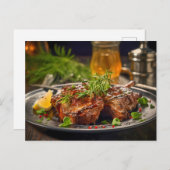 BBQ Grilled Rosemary Lamb ポストカード (正面/裏面)