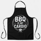 BBQ Is My Cardio Funny Dad Grill Quote エプロン (正面)