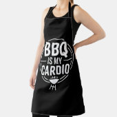 BBQ Is My Cardio Funny Dad Grill Quote エプロン (インサイチュ)