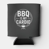 BBQ Is My Cardio Funny Grill BBQ Dad Quote 缶クーラー (正面)