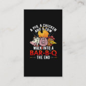 BBQ Joke Pigおもしろい Chikne Cow Barbecueユーモア 名刺 (正面)