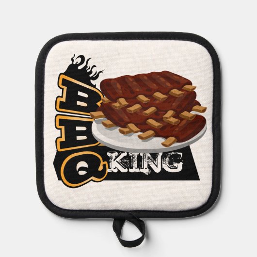 BBQ KING! バブリブアイコン 鍋敷き (正面)