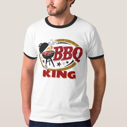 BBQ KING Tシャツ(パパ用)、ファーザーズデイギフト Tシャツ (正面)