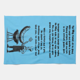 BBQ Master’s Humorous Poem  キッチンタオル