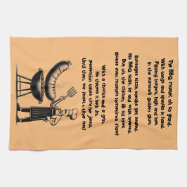 BBQ Master’s Humorous Poem  キッチンタオル
