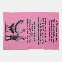 BBQ Master’s Humorous Poem  キッチンタオル