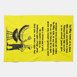 BBQ Master’s Humorous Poem  キッチンタオル