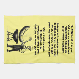 BBQ Master’s Humorous Poem  キッチンタオル