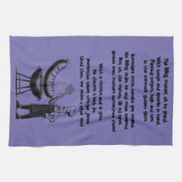 BBQ Master’s Humorous Poem  キッチンタオル