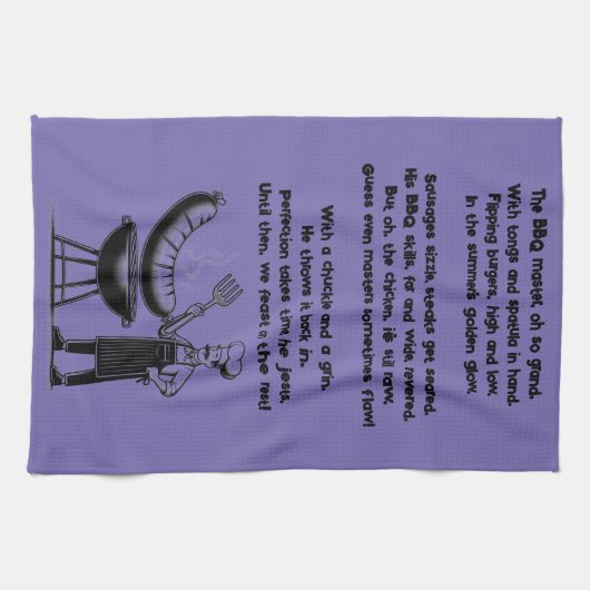 BBQ Master’s Humorous Poem  キッチンタオル (横)