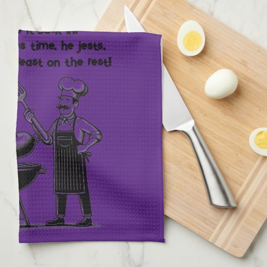 BBQ Master’s Humorous Poem  キッチンタオル (四つ折り)