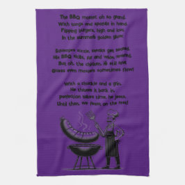 BBQ Master’s Humorous Poem キッチンタオル