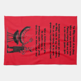 BBQ Master’s Humorous Poem  キッチンタオル